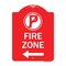 Signmission Fire Zone No Parking and Left Arrow, Red & White Aluminum Sign, 18" x 24", RW-1824-23974 A-DES-RW-1824-23974 - alternate 1